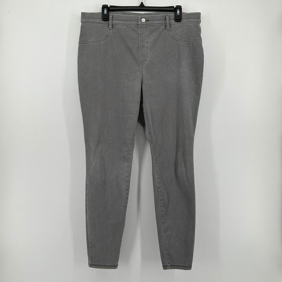 Time and Tru Denim - Time and Tru Gray High Rise Pull On Skinny Denim Jeggings XL Minimalist‎ Neutral